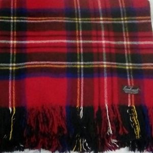 Plaid lambswool blanket made great Britain